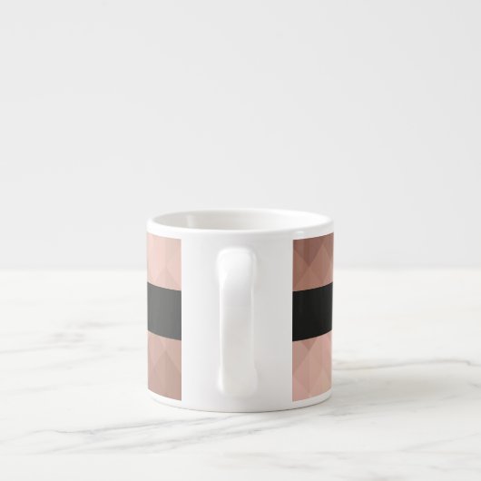 Monogram zwart hart chique roos goud geometrisch espresso kop (Achterkant)