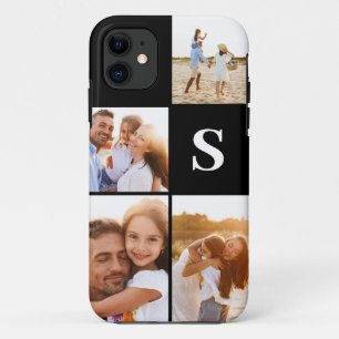 Monogram zwart initiaal met fotocollage Case-Mate iPhone case