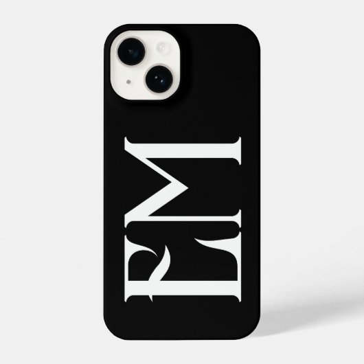 Monogram  zwart iPhone hoesje (Achterkant)