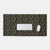 Monogram zwart karton Gold Foil Simple Modern Bureaumat (Keyboard & Muis)