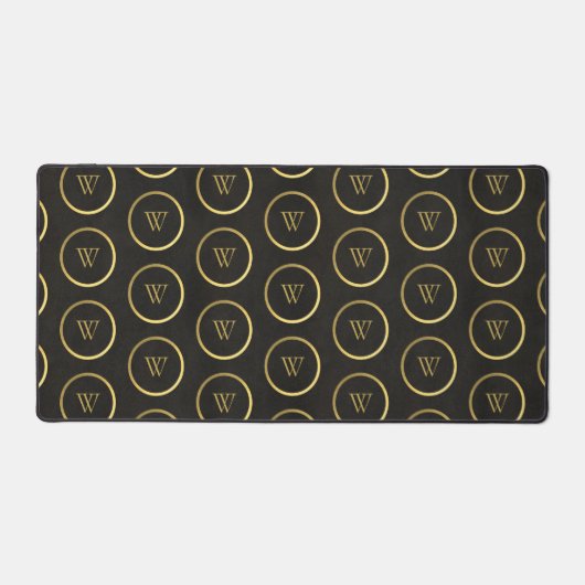 Monogram zwart karton Gold Foil Simple Modern Bureaumat (Voorkant)