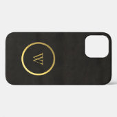 Monogram zwart karton Gold Foil Simple Modern Case-Mate iPhone Case (Achterkant (horizontaal))