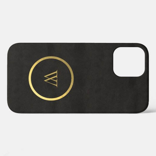 Monogram zwart karton Gold Foil Simple Modern Case-Mate iPhone Case (Achterkant (horizontaal))