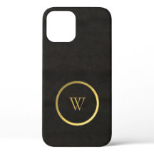 Monogram zwart karton Gold Foil Simple Modern