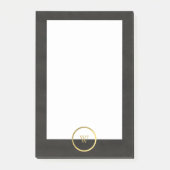 Monogram zwart karton Gold Foil Simple Modern Post-it® Notes (Voorkant)