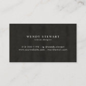 Monogram zwart karton Gold Foil Simple Modern Visitekaartje (Achterkant)