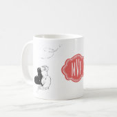 Monogram zwart Kat Kunst Nieuwe Kat Noir Steinlen Koffiemok (Voorkant links)