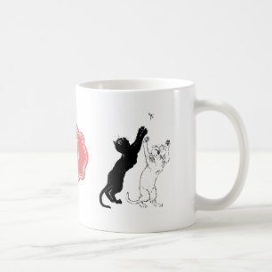 Monogram zwart Kat Kunst Nieuwe Kat Noir Steinlen Koffiemok