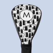 Monogram zwart kattekatroon golfheadcover