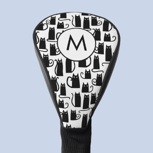 Monogram zwart kattekatroon golfheadcover