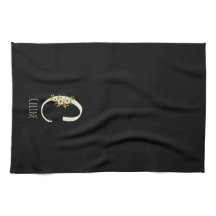 Monogram zwart keukenhanddoek huis cadeau