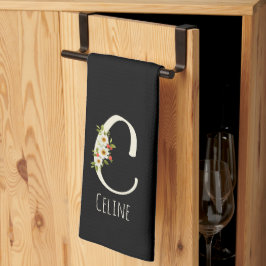 Monogram zwart keukenhanddoek huis cadeau