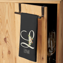 Monogram zwart keukenhanddoek huis cadeau