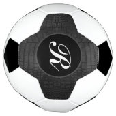 Monogram zwart krokodil lederen print voetbal (Gedraaid)