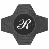 Monogram zwart krokodil lederen print voetbal (Enkel)