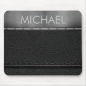 Monogram zwart leder Kijk Metalen Band Muismat (Voorkant)