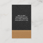 Monogram zwart leer | gestikt visitekaartje (Achterkant)