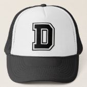 Monogram zwart letter "D" Trucker Pet (Voorkant)