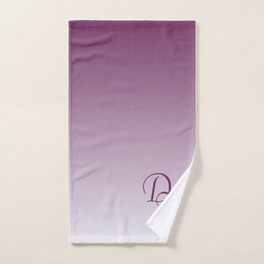 Monogram - zwart magenta ombre bad handdoek (Handdoek)