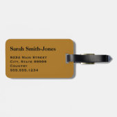 Monogram Zwart Matte Gouden Barcode Cirkelstreep Bagagelabel (Achterkant horizontaal)