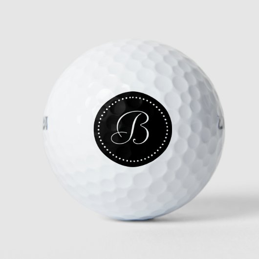 Monogram Zwart met Stippen Golfballen (Voorkant)