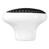 Monogram zwart met Stippen, Script Font Keramische Knop (Zijkant)