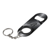 Monogram zwart metaal geometrisch ontwerp mini flessenopener (Voorkant Gekanteld)