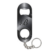 Monogram zwart metaal geometrisch ontwerp mini flessenopener (Achterkant)