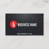 Monogram zwart metaal rood etiket Mechanisch Visitekaartje (Voorkant)