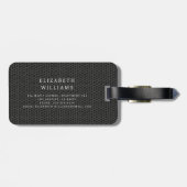 Monogram Zwart Metallic Elegant Honingraat Bagagelabel (Achterkant horizontaal)