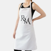 Monogram zwart minimaal schort (Insitu)