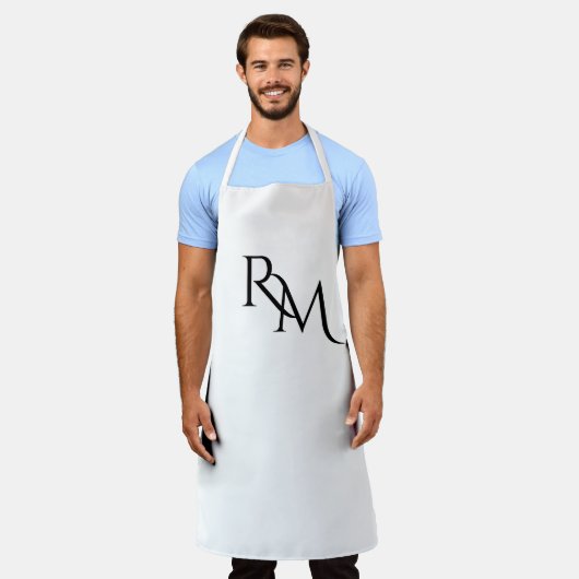 Monogram zwart minimaal schort (Gedragen)