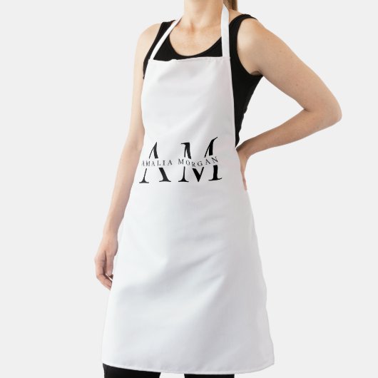Monogram zwart minimaal schort (Insitu)