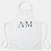 Monogram zwart minimaal schort (Voorkant)