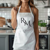 Monogram zwart minimaal schort