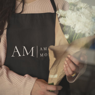 Monogram zwart minimaal schort