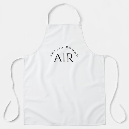 Monogram zwart minimaal schort (Voorkant)