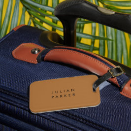 Monogram zwart minimalistisch bruin bagagelabel