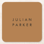 Monogram zwart minimalistisch bruin kartonnen onderzetters (Voorkant)