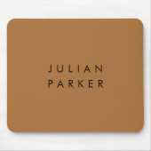 Monogram zwart minimalistisch bruin muismat (Voorkant)