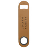 Monogram zwart minimalistisch bruin speed flessenopener (Voorkant)