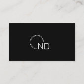 Monogram zwart minimalistisch persoonlijk Visiteka Visitekaartje (Achterkant)