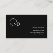 Monogram zwart minimalistisch persoonlijk Visiteka Visitekaartje (Voorkant)