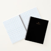 Monogram zwart, modern minimalistisch elegant notitieboek (Binnen)