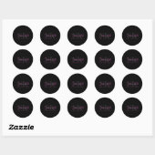 Monogram Zwart Neon Roze Beauty Salon Custom Logo Ronde Sticker (Vel)