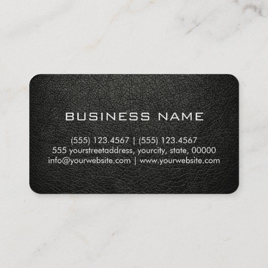 Monogram Zwart olijf Lederen Look Visitekaartje (Achterkant)