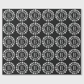 Monogram zwart omslagpapier cadeaupapier (Vlak)