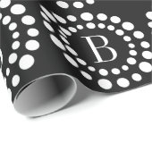 Monogram zwart omslagpapier cadeaupapier (Rol Hoek)