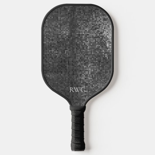 Monogram zwart ontwerp Pickleball Paddle (Voorkant)