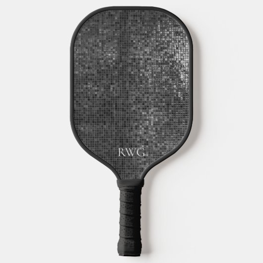 Monogram zwart ontwerp Pickleball Paddle (Achterkant)
